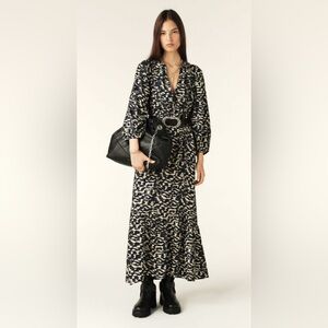 NWT ba&sh navy and Cream Agatha Dress- size 4